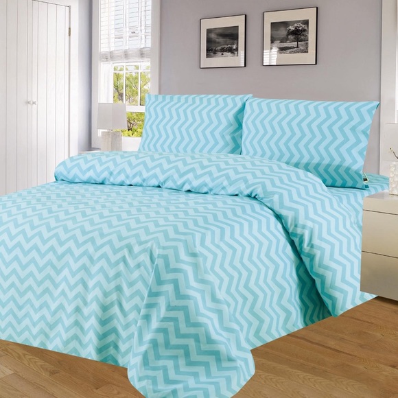 Kate & Co. Other - ✨SALE✨Queen 4pc Ice Blue Chevron Bedsheets